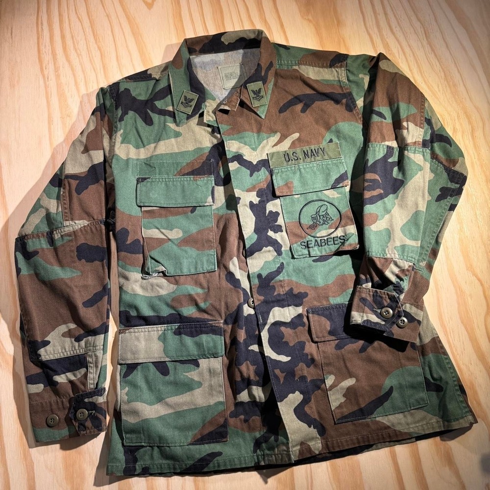 Vintage m81 woodland U.S. Navy Seabees Camouflage Jacket - Picture 3 of 7